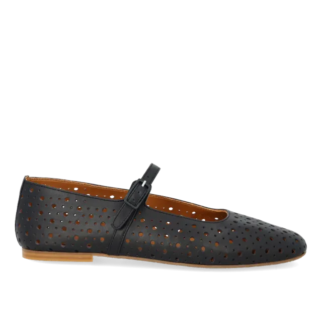 Angulus ballerine souple à motif perforé décoratif
