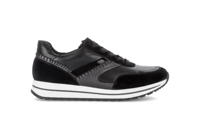 Gabor Comfort baskets noires cuir compensées largeur H