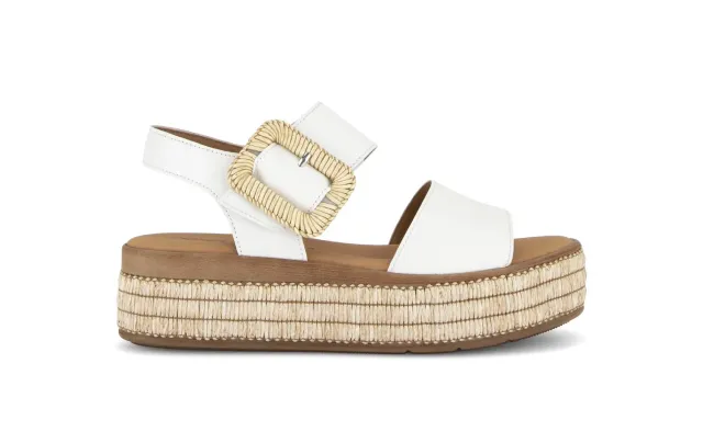 Gabor Comfort sandales crème cuir compensées velcro