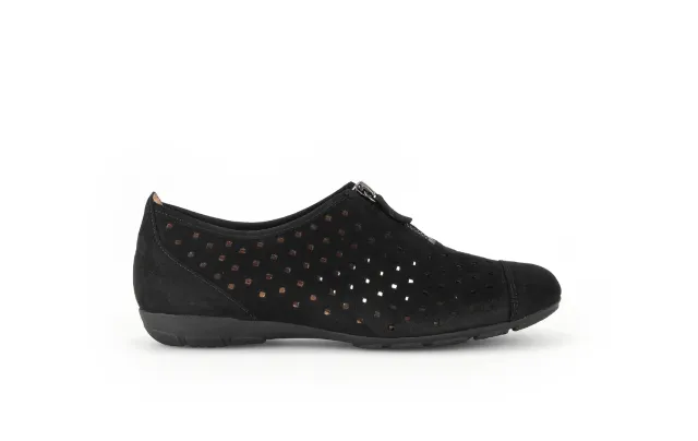 Gabor Comfort ballerine noire daim zip amorti Hovercraft