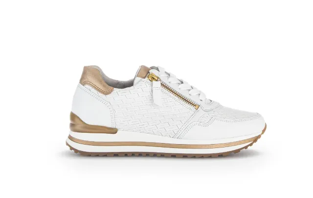 Gabor Comfort baskets cuir blanc zip compensé
