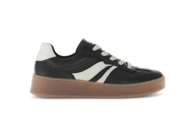 Gabor Comfort baskets noires en cuir lisse à enfiler