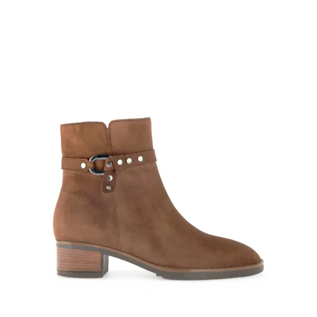 Gabor Comfort bottines cognac velours rivets