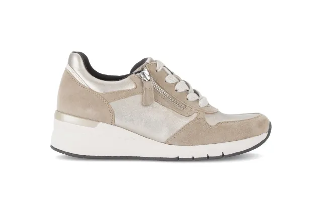 Gabor Comfort baskets beiges cuir largeur G zip