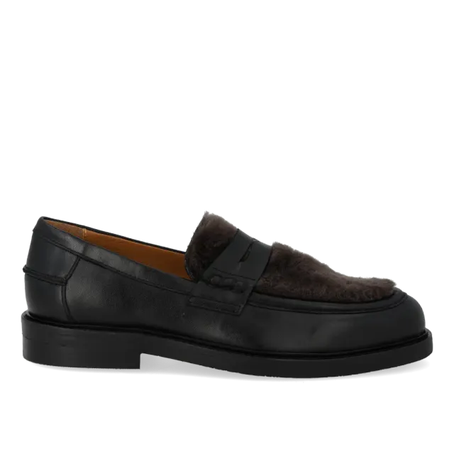 Angulus Penny loafer mocassins avec détail fourrure