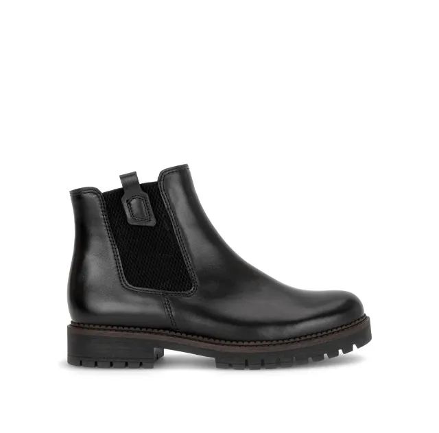 Gabor Comfort chelsea noires cuir lisse élastiques