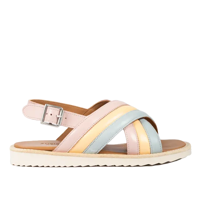 Angulus Sandale croisée matelassée cuir boucle enfant