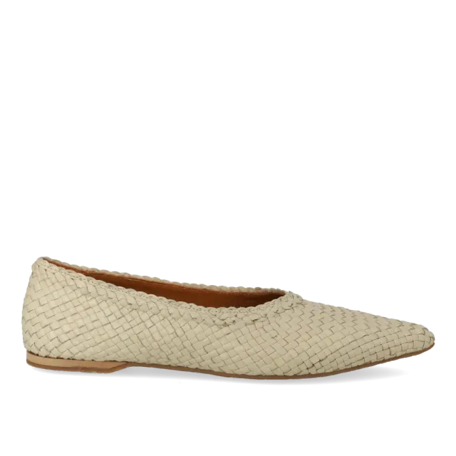 Angulus ballerine tressée bout pointu cuir végétal