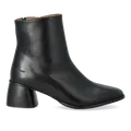 Angulus bottine cuir talon bois sculpté noir 5 cm