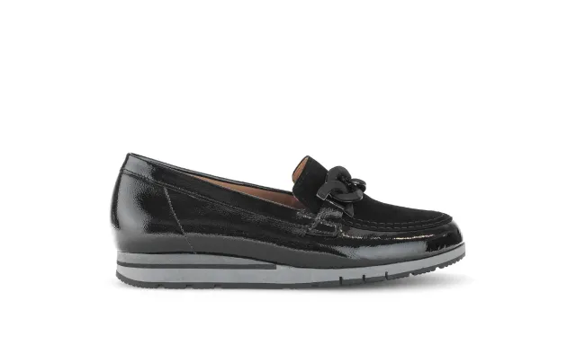 Gabor Comfort Ballerines noires en cuir vernis ballerines noires largeur G