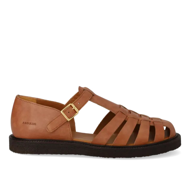 Angulus sandale pêcheur cuir boucle dorée