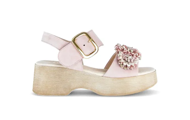 Gabor Comfort sandales roses en daim talon compensé