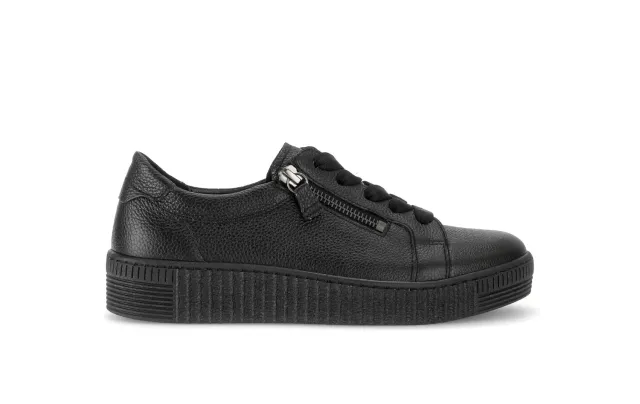 Gabor Comfort baskets cuir lisse noires largeur F