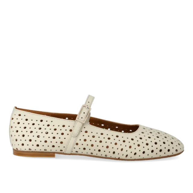 Angulus Ballerine cuir ajourée boucle enfant