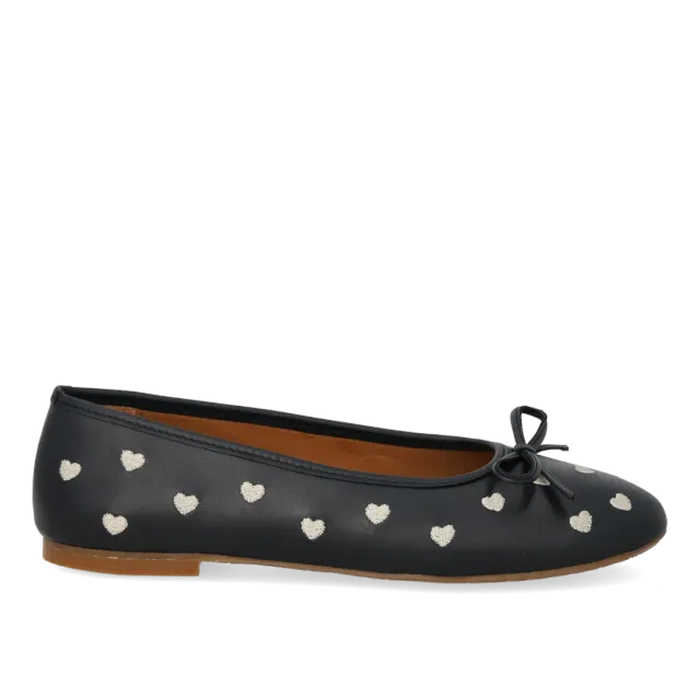Angulus ballerine cuir enfant broderie cœur