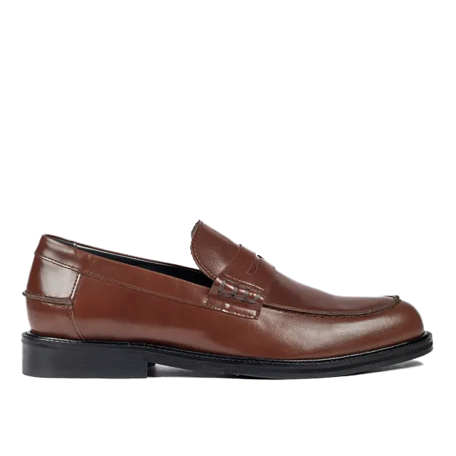 Angulus Penny mocassins en cuir noir