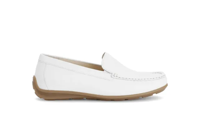 Gabor Comfort mocassins cuir blanc imprimé largeur G