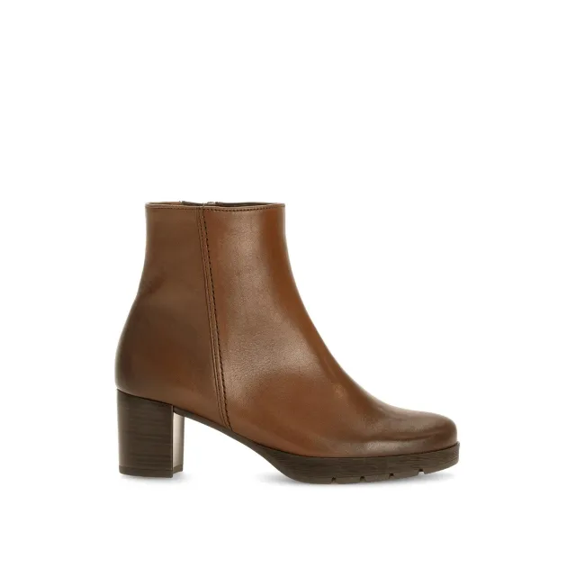 Gabor Comfort bottines marron cuir lisse zip largeur G