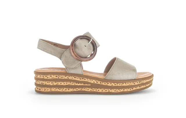 Gabor Comfort sandales en daim beige compensées