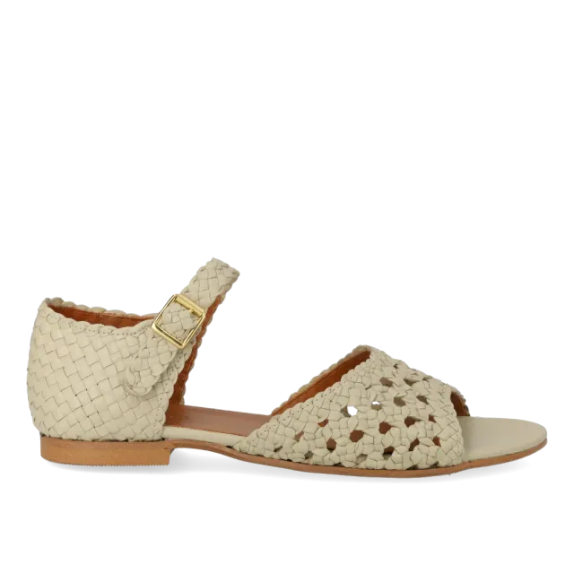 Angulus sandale tressée cuir végétal boucle