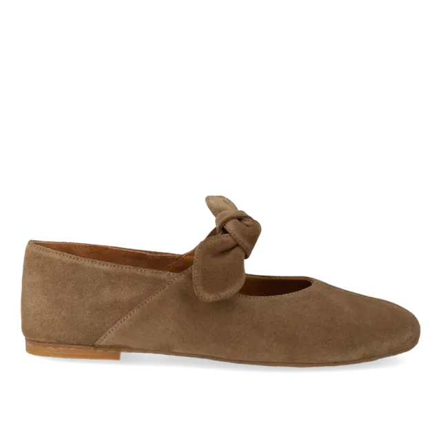 Angulus ballerina with elastic decorative bow detail ballerine cuir