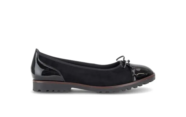 Gabor Comfort ballerines daim et vernis nœud talon 30 mm