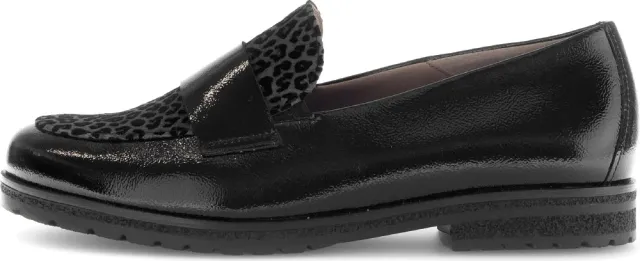 Gabor Comfort mocassins noirs cuir largeur G hiver