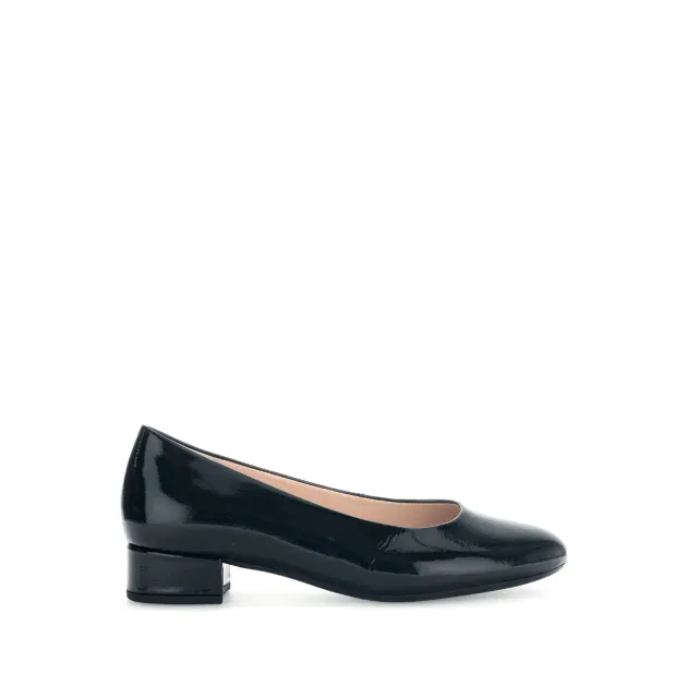 Gabor Comfort escarpins noirs cuir vernis talon 30 mm