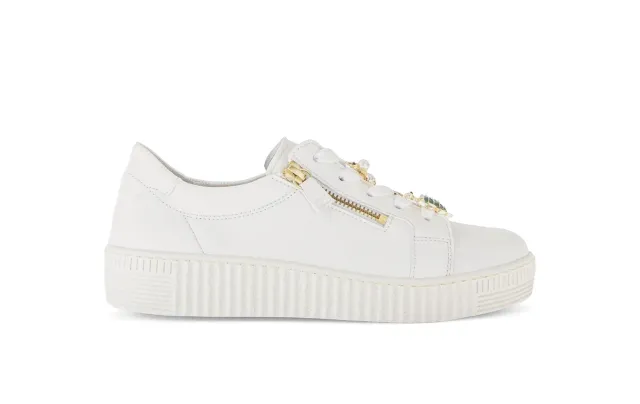 Gabor Comfort baskets cuir blanches bijou fantaisie