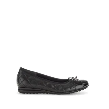 Gabor ballerines noires cuir nœud Air Cube