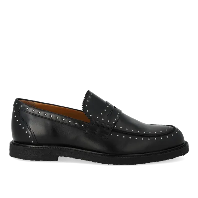 Angulus Classic penny loafer with decorative silver studs mocassins