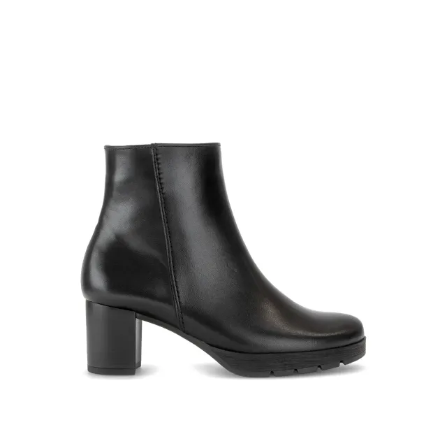 Gabor Comfort bottines noires cuir lisse talon 60 mm largeur G