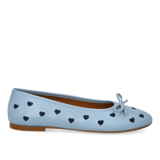 Angulus ballerine broderie coeur ballerines cuir respirant