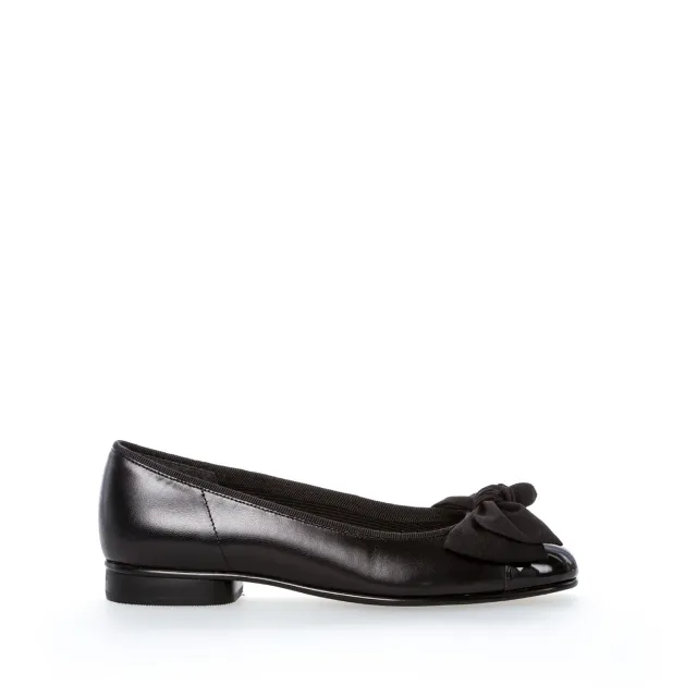 Gabor Comfort ballerines noires cuir vernis talon 18 mm