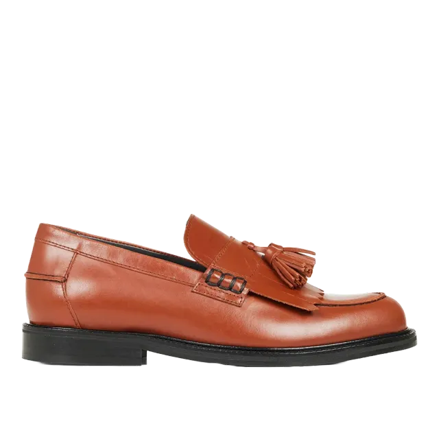 Angulus mocassin penny cuir pompons chunky