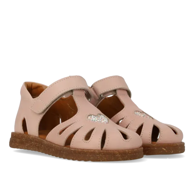 Angulus sandale cœur cuir paillettes enfant