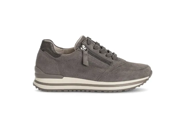Gabor Comfort baskets taupe cuirs combinés zip latéral