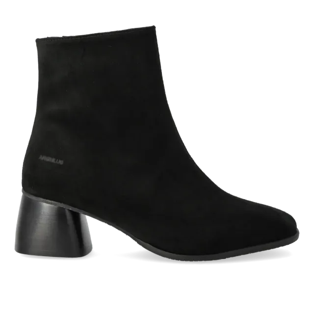 Angulus bottine cuir talon bois sculpté noir 5 cm