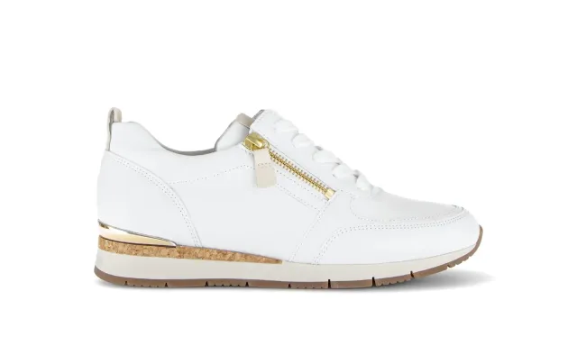 Gabor Comfort basket blanche cuir zip insert liège