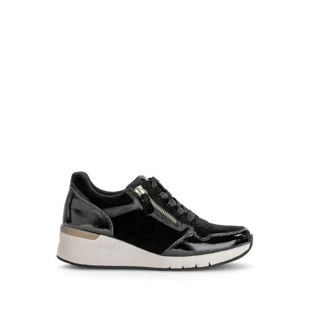 Gabor Comfort baskets noires cuir compensées 35 mm