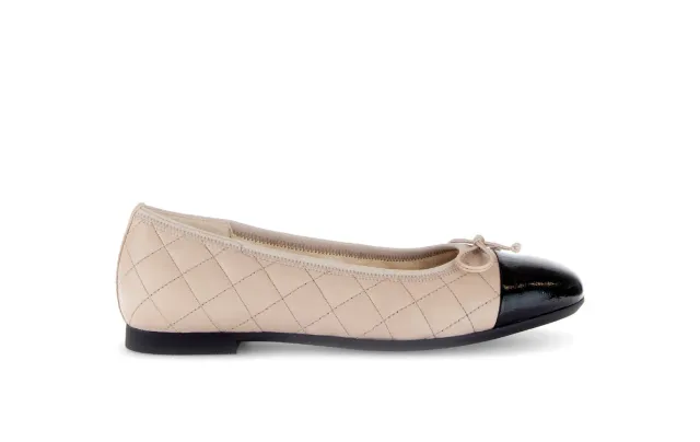 Gabor Comfort ballerine beige matelassée bout verni