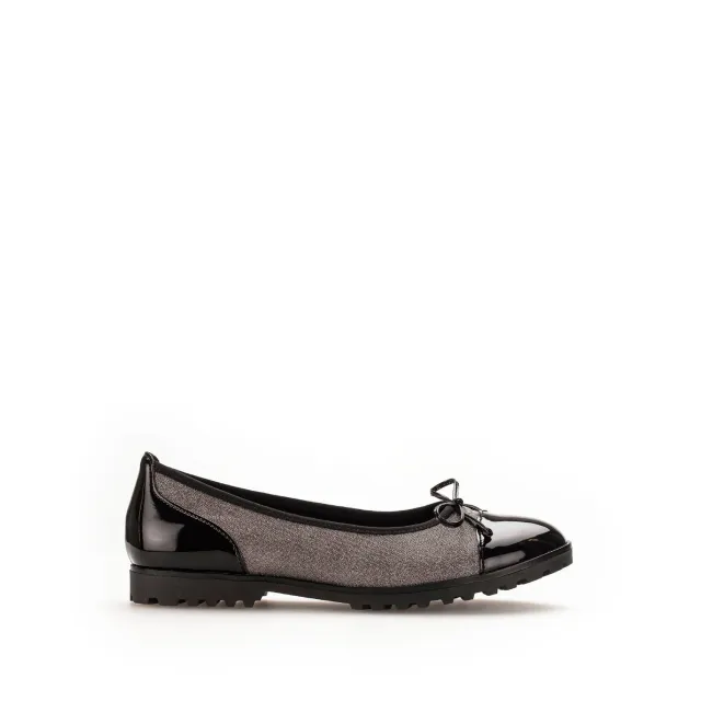 Gabor Comfort ballerines synthé argentées noires F