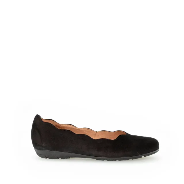 Gabor Comfort ballerines noires cuir velours talon 20 mm