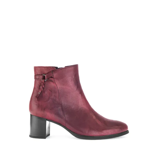 Gabor Comfort bottines rouges cuir lisse talon 5 cm