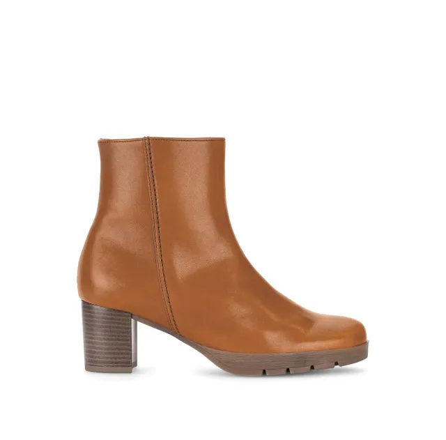 Gabor Comfort bottines marron cuir lisse talon 60 mm largeur G