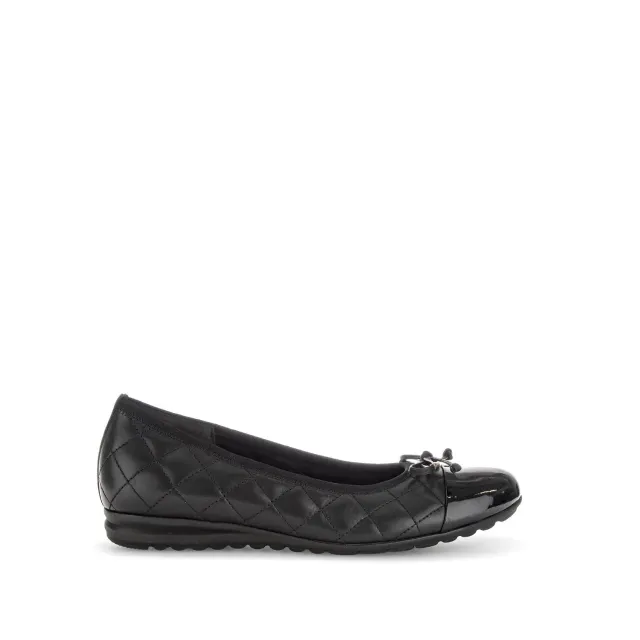 Gabor ballerines noires cuir nœud Air Cube