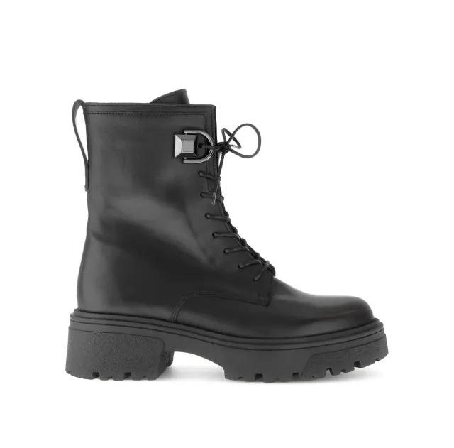 Gabor Comfort bottines noires cuir lisse lacets zip